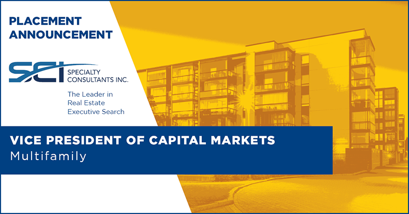 SCI Announce Placement of Vice President of Capital Markets - Multifamily